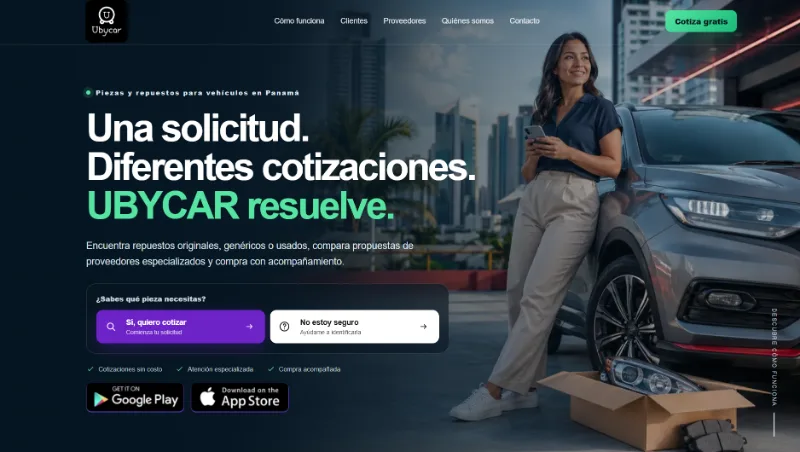 Sitio web de UBYCAR desarrollado por Lady Web