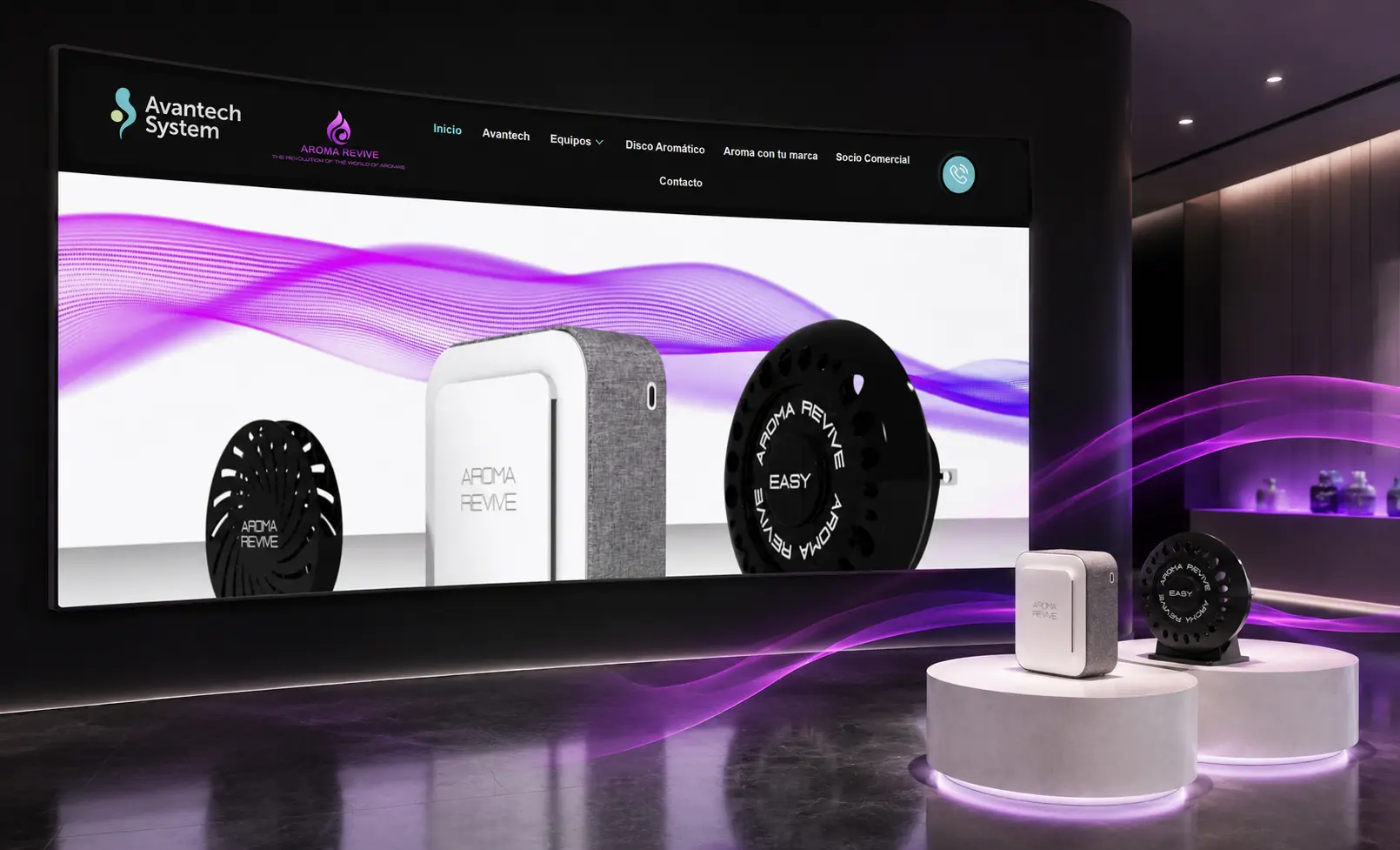 Sitio web de Aroma Revive desarrollado por Lady Web